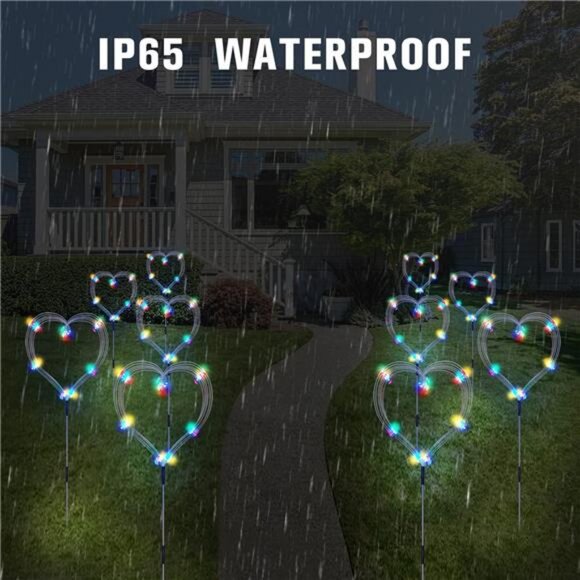 Solar Garden Firework Lights Outdoor 8 Pack, 8 Modes, 120 LED Waterproof Copper - Picture 3 of 7